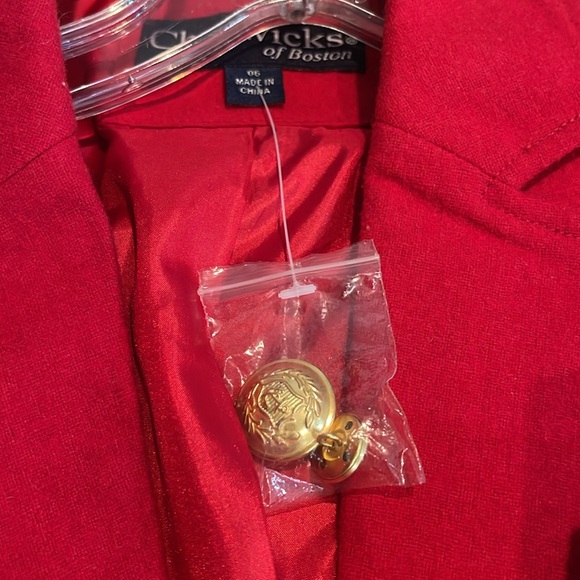 Vintage Chadwick's of Boston Red Wool Blend Classic Blazer Elbow Pads - Picture 8 of 8